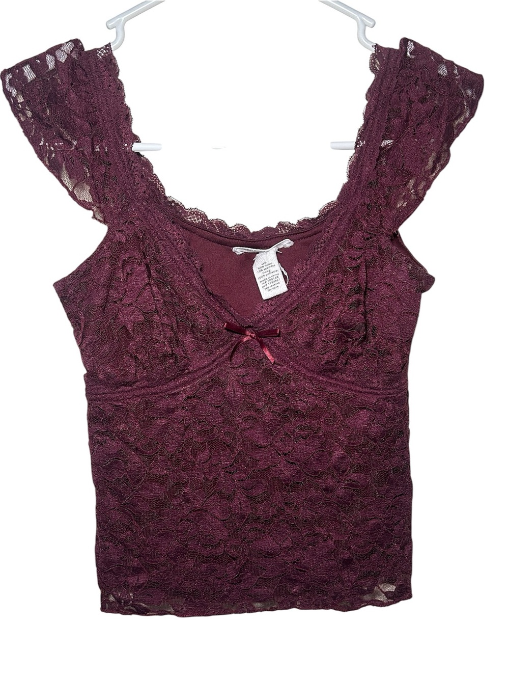 Full Tilt Lace Cami Tank Top Plum Festival Fairy Goth Holiday Sexy XS